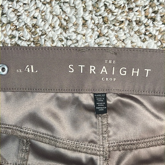 WHITE HOUSE BLACK MARKET Satin Panel Taupe Utility Straight Crop Pants Sz 4L - Picture 9 of 16